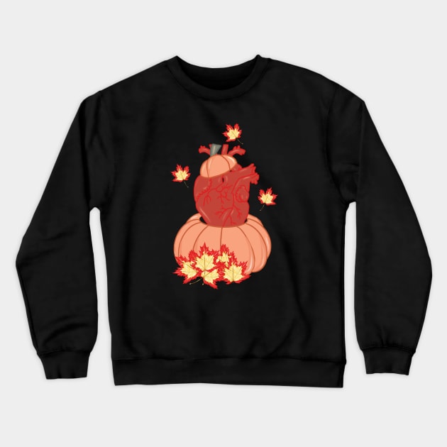 Anatomy heart autumn Crewneck Sweatshirt by Carries Design 